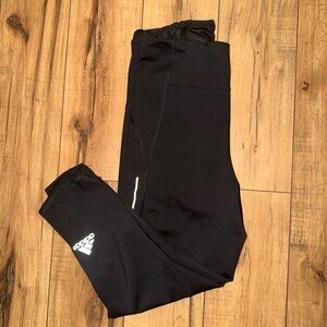 Adidas Black Capris with White Logo